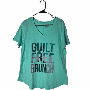 Tek Gear Mint Green “Guilt Free Brunch” Tee Shirt